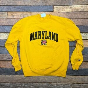 Maryland Terrapins Champion Stitched Crewneck Jumper Collegiate Sweatshirt